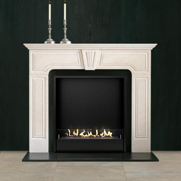 Биокамин в мраморном портале Firezo Bacio