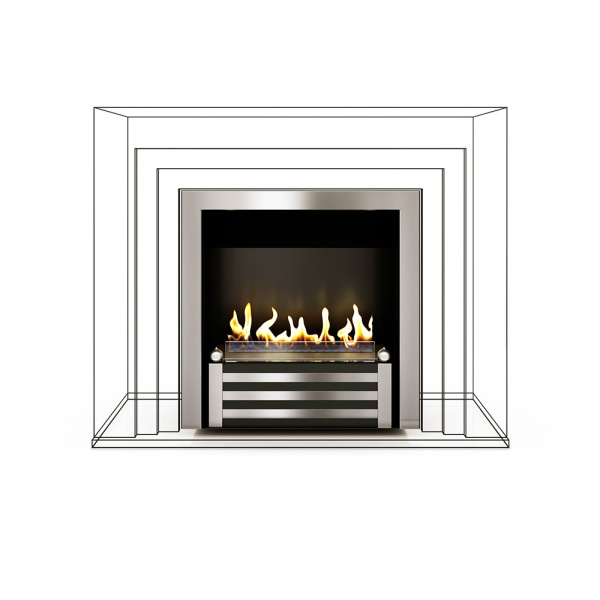 Биокамин в мраморном портале Firezo Armonia