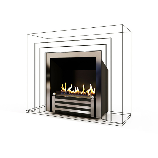 Биокамин в мраморном портале Firezo Armonia